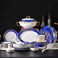 52 pcs european style tableware set household bowls and dishes western cuisine plate light luxury tableware plates dinner set