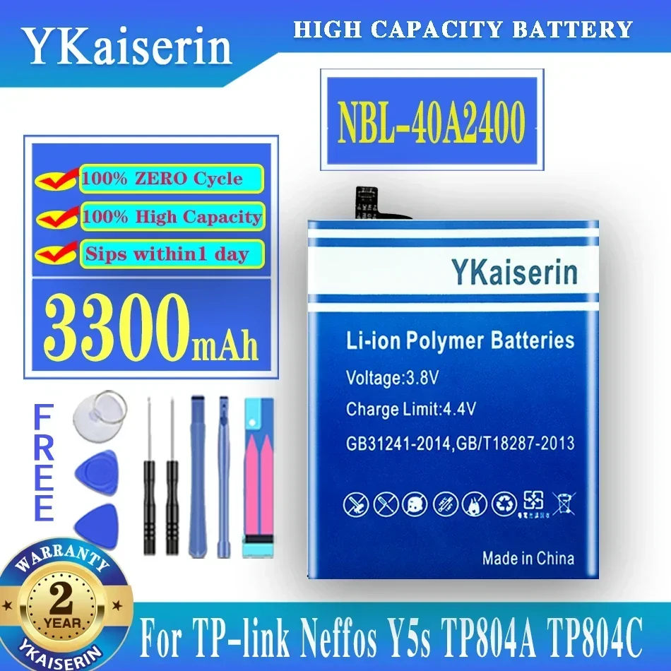 Сменный аккумулятор YKaiserin 3300 мАч NBL-40A2400 для TP-link Neffos Y5s TP804A TP804C Batteria + бесплатные