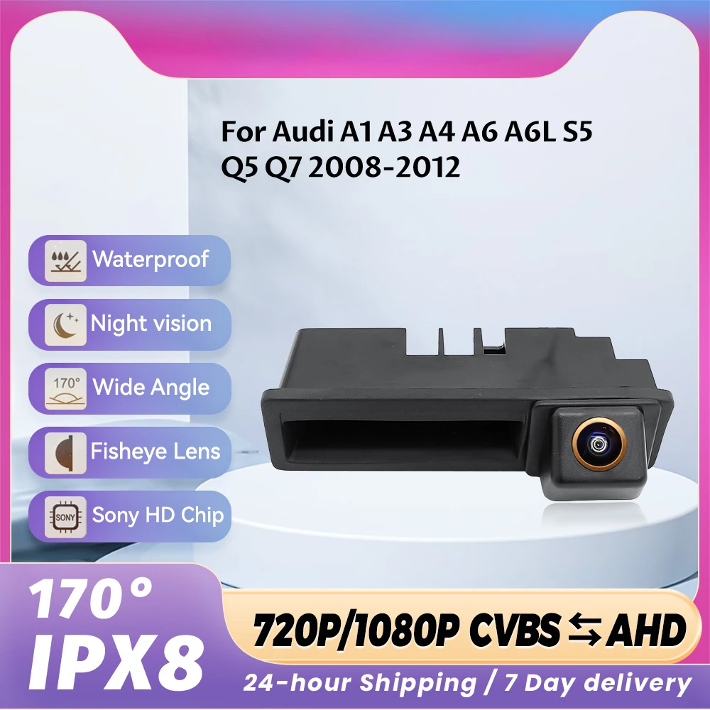 170-градусный объектив рыбий глаз CCD AHD 1080P Автомобильная камера заднего вида с