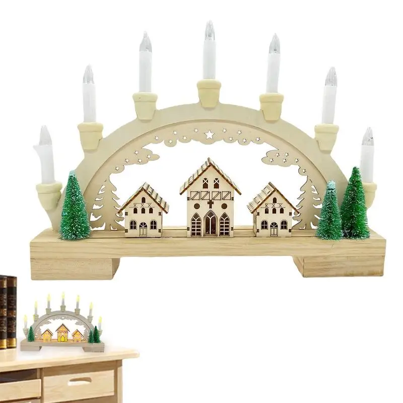 

Christmas Village Decorations Mini Christmas House LED Night Light For Christmas Vacation Village Collection Indoor Room Decor