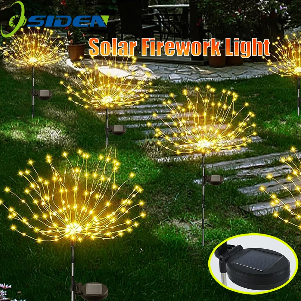 Фейерверки на солнечной энергии 490 светодиодов водонепроницаемые для садового