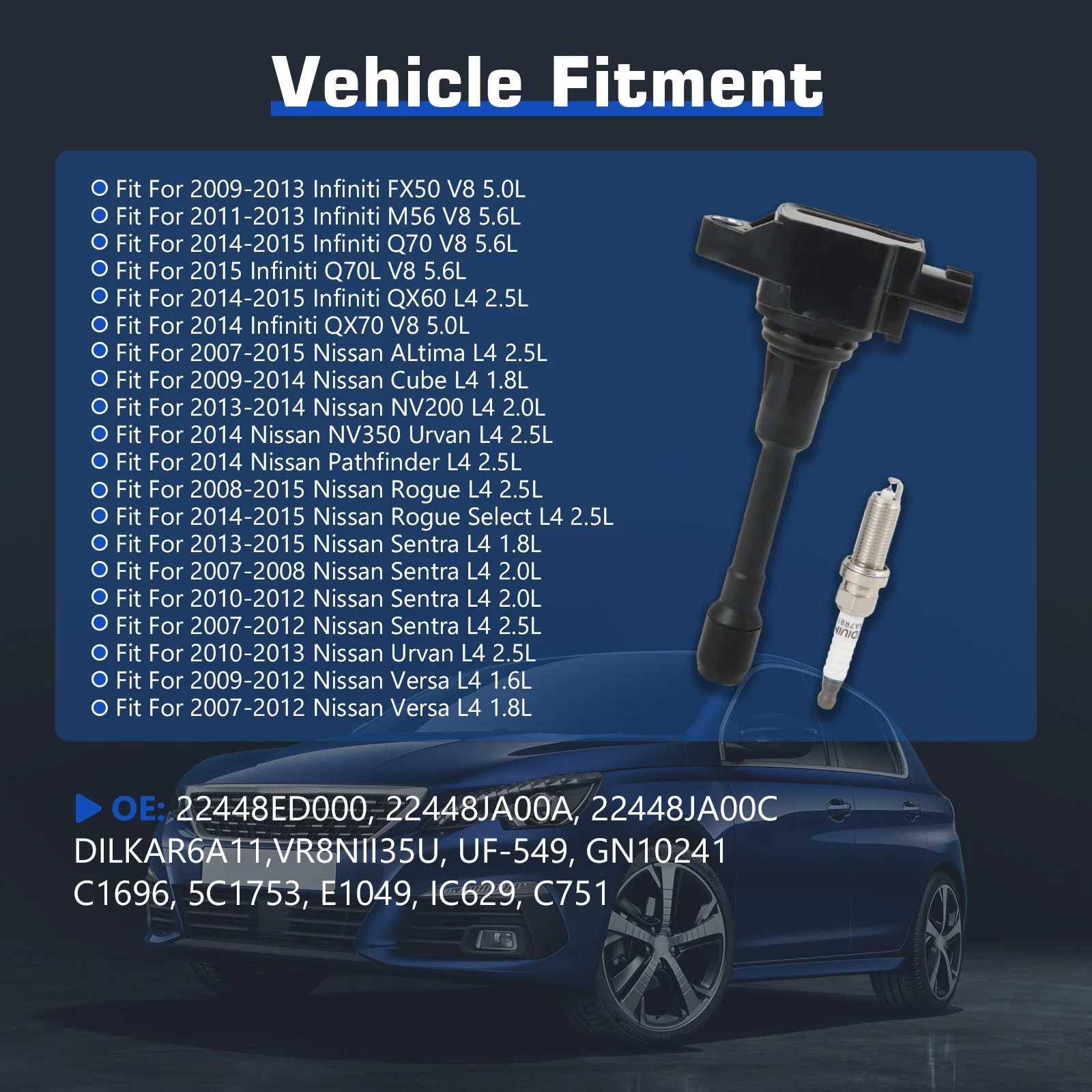 4 шт. катушка зажигания + двойных иридиевых свечи для Nissan Altima Cube Rogue Infiniti FX50 uf549