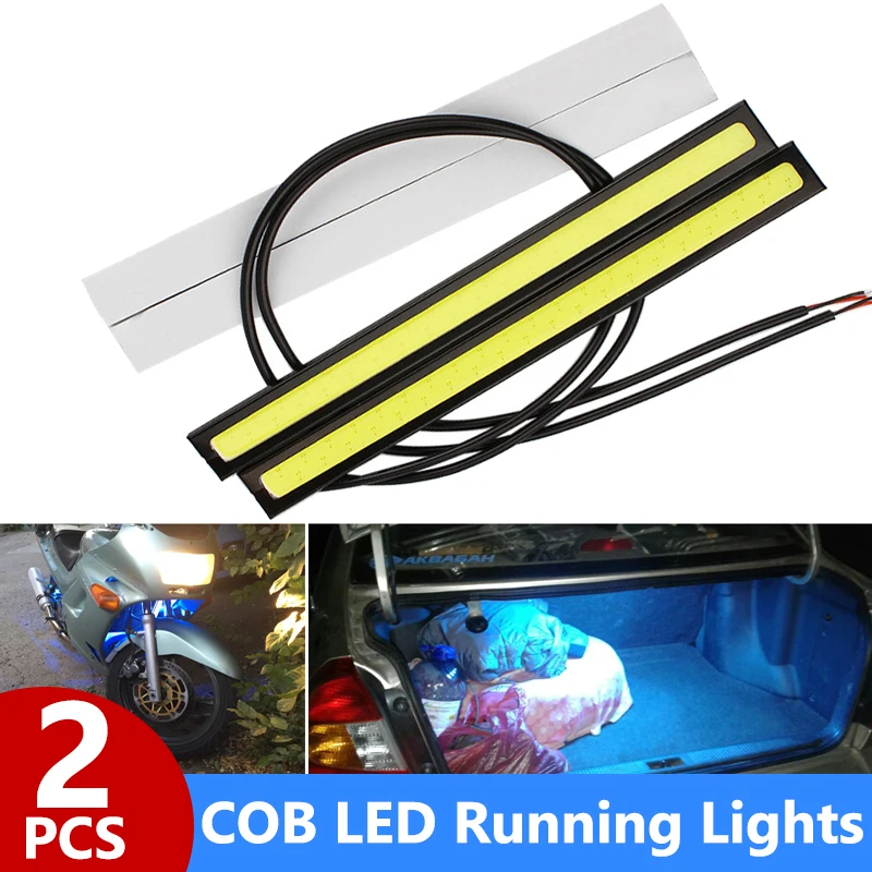 Купи Super Bright 17CM LED COB Fog Bulb Car DRL LED Strip Daytime Running Light bar 12V 6500K Auto Interior Styling Lamp за 119 рублей в магазине AliExpress