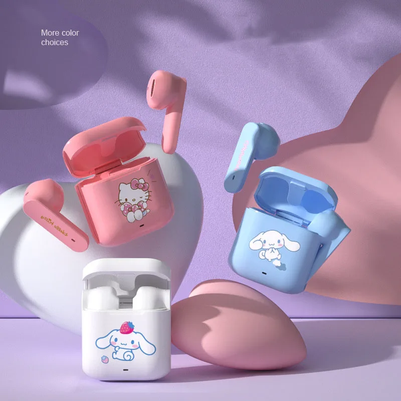 

Kawaii Sanrio Anime Hello Kitty Bluetooth Headset Cinnamoroll PomPomPurin Cute Cartoon Girl Student Birthday Gifts Mini Portable