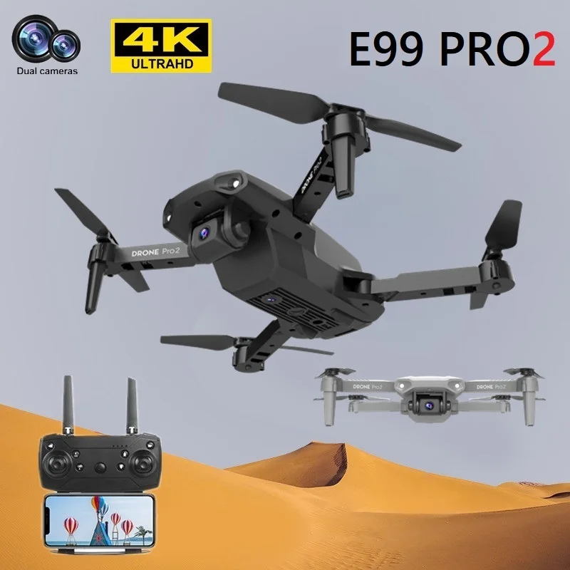 

E99 Pro2 Drone 4K movie-level Quadrocopter With Dual Camera Foldable RC Drone LED Light Smart Follow Me Super Wide Angle Camera