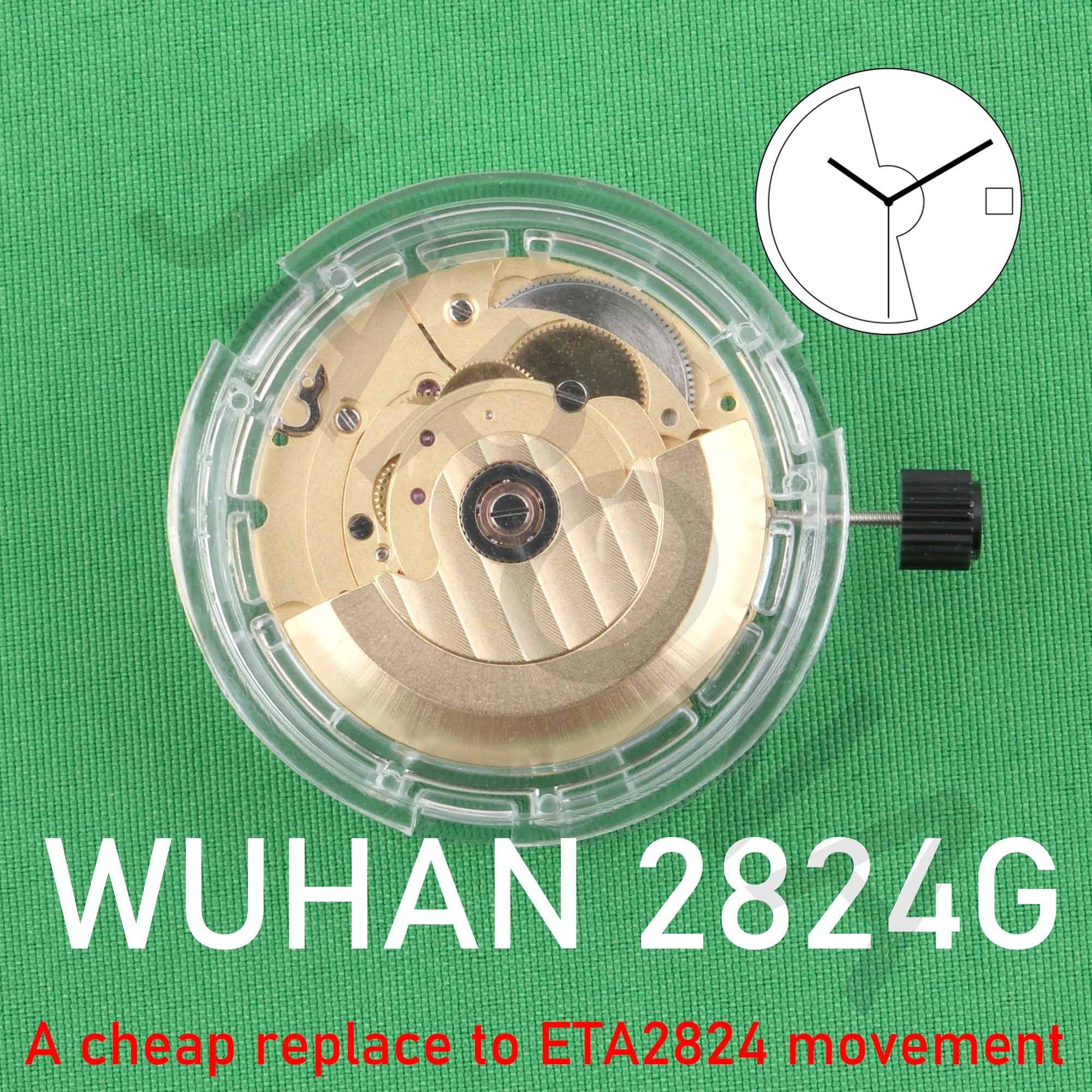 china WH 2824 gloden Replace ETA2824 Mechanical movement fully automatic movement No lettering, no logo wuhang movement