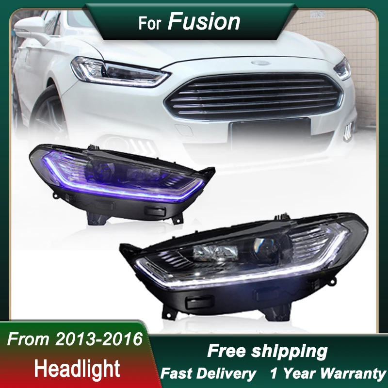 Автомобильные светодиодные фары для Ford Fusion mondeo 2013-2016 с низким и высоким дневным