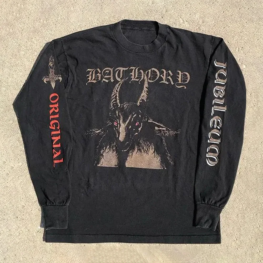 Свитшот мужской с козой дьявола хлопковый свитшот в американском ретро стиле