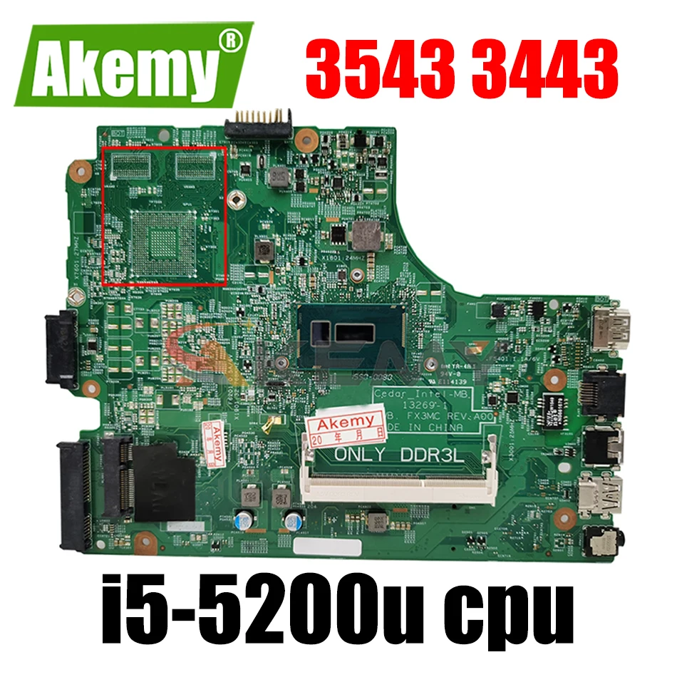 

Абсолютно новый телефон для ноутбука DELL Inspiron 3543 3443 3542 3442, материнская плата 13269-1 FX3MC, системная плата 100% протестирована