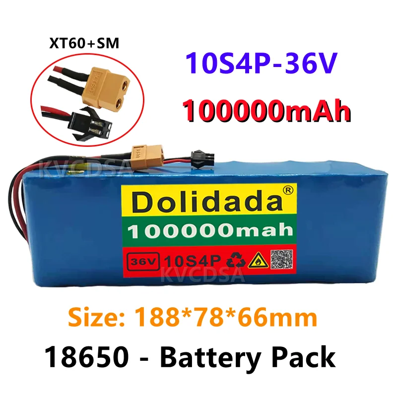 

Новый 36V 10S4P 10000mAh 1000W литиевый аккумулятор большой емкости 18650 Электрический велосипед Скутер с BMS