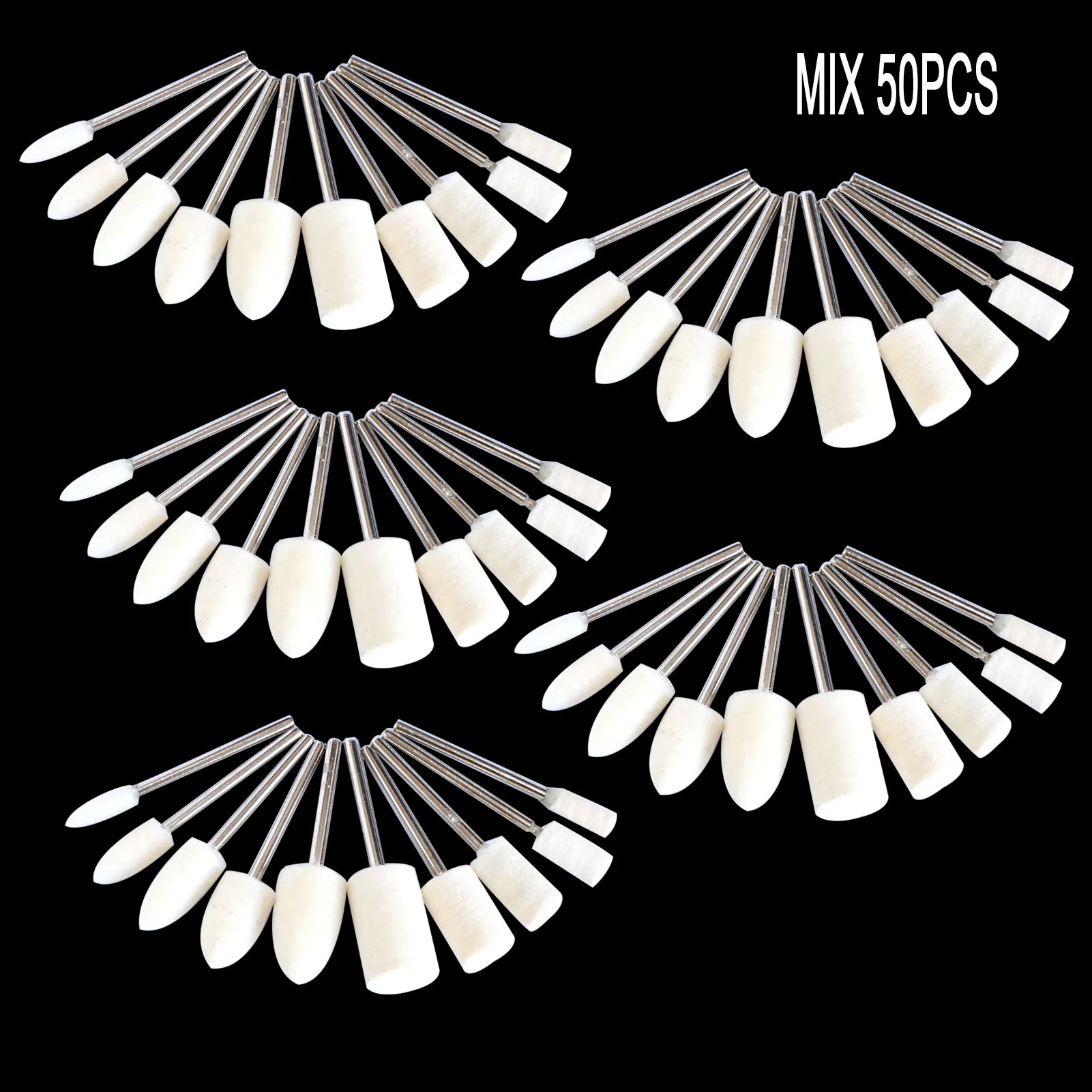 

50 шт., 1-дюймовый набор полировальных кругов, шерстяной фетр, хлопковый хвостовик 3 мм для вращающихся инструментов, набор для полировки мини-щетки