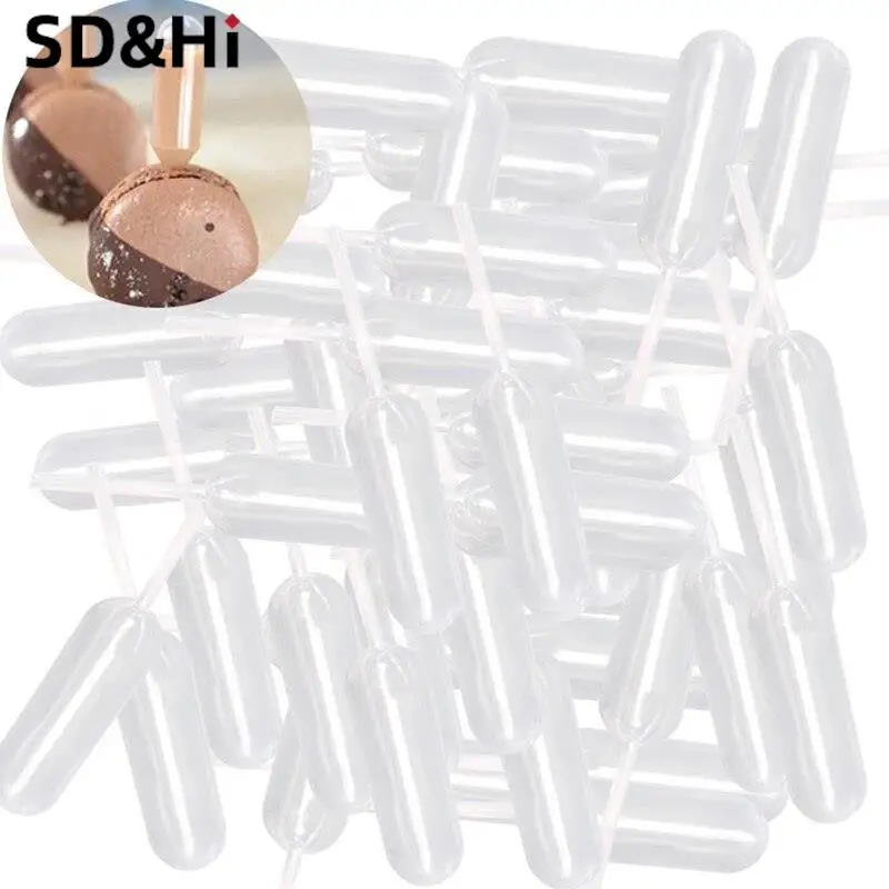 

50pcs Disposable Mini 4ml Plastic Squeeze Transfer Pipettes Dropper Pipettes For Strawberry Cupcake Ice Cream