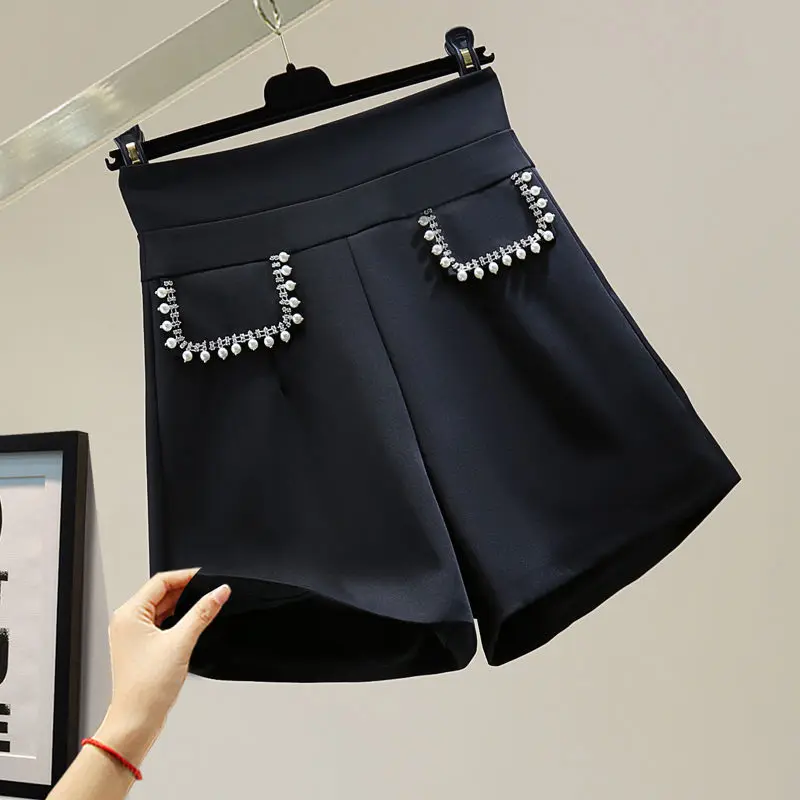 

High Waisted Shorts for Women 2023 New Summer Korean Fashion Solid Slim Casual Shorts Office Ladies Wide Leg Shorts Q284