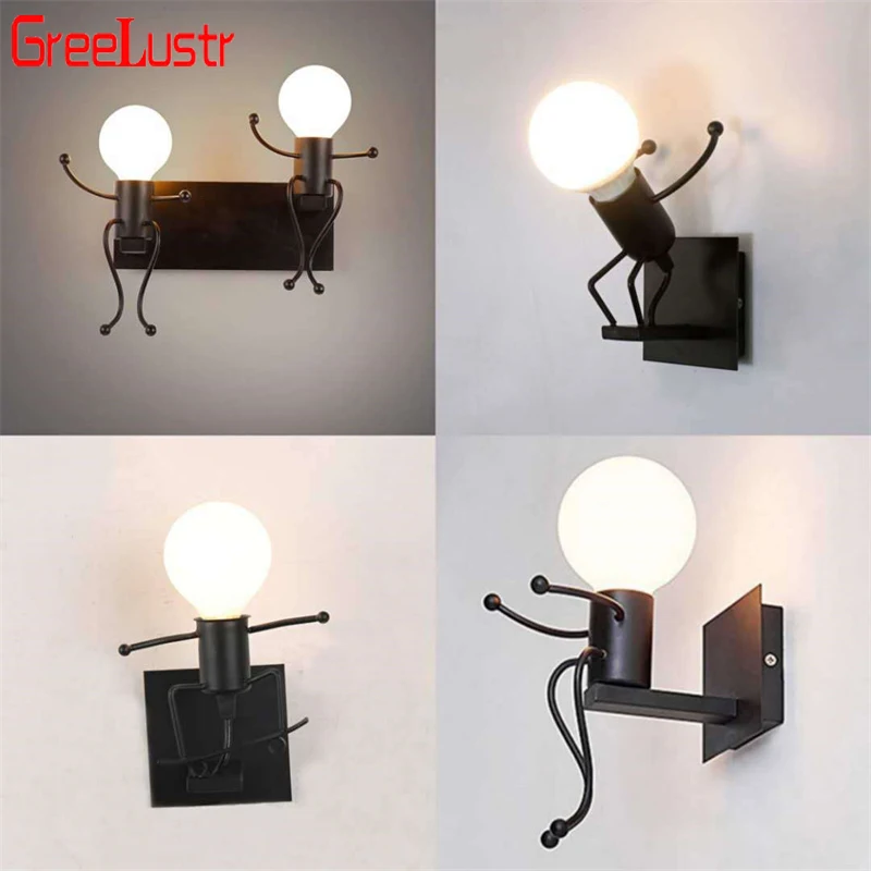 

Creative Wall Lamp E27 Night Lights For Bedroom Home Room Decor Stairs Lamp Aisle Corridor Wall Light Fixture Modern Sconces