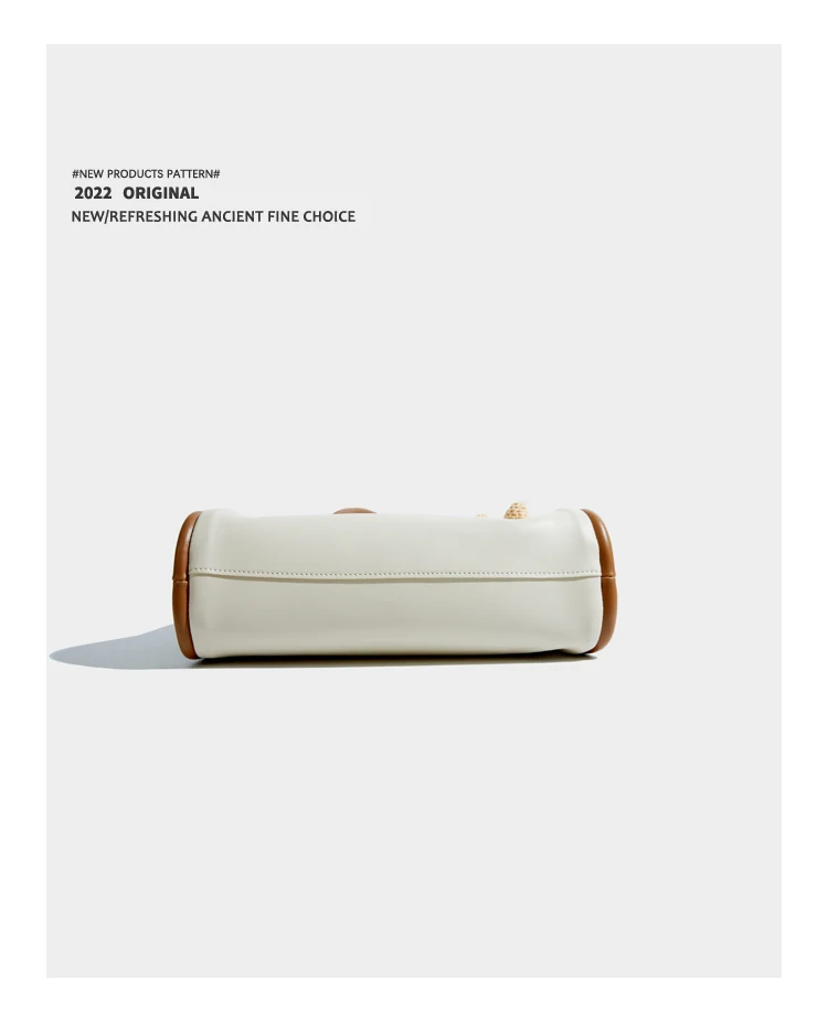 Elmsk 2022 England Style Fashion Simple Color Contrast Cute Bears PU Leather Large Capacity Shoulder Bag Tote Bag