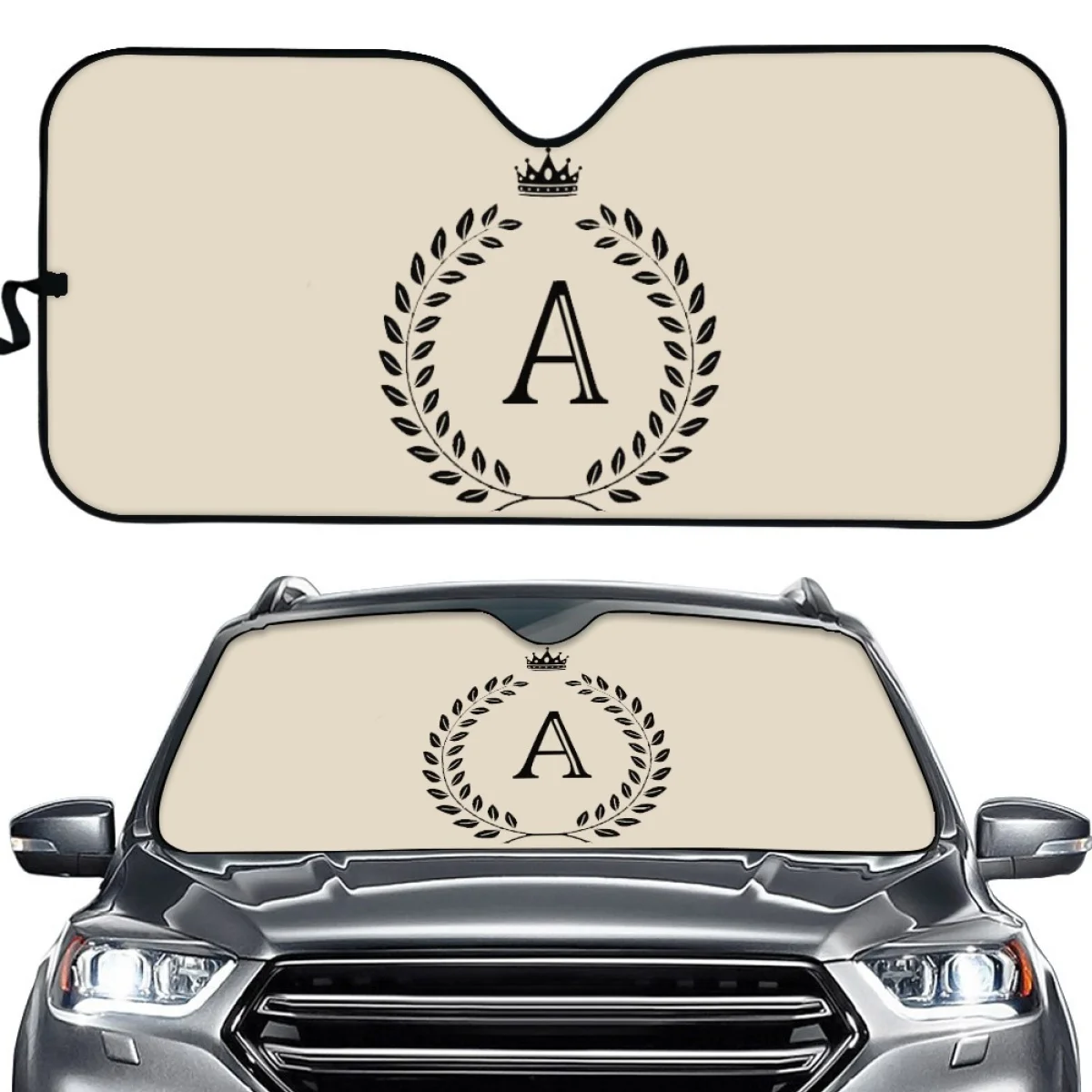 

Letter Pattern Car Windshield Sun Shade Cover Heat Reflector Universal Fits Most of Auto Interior Accessory Windscreen Sunshade