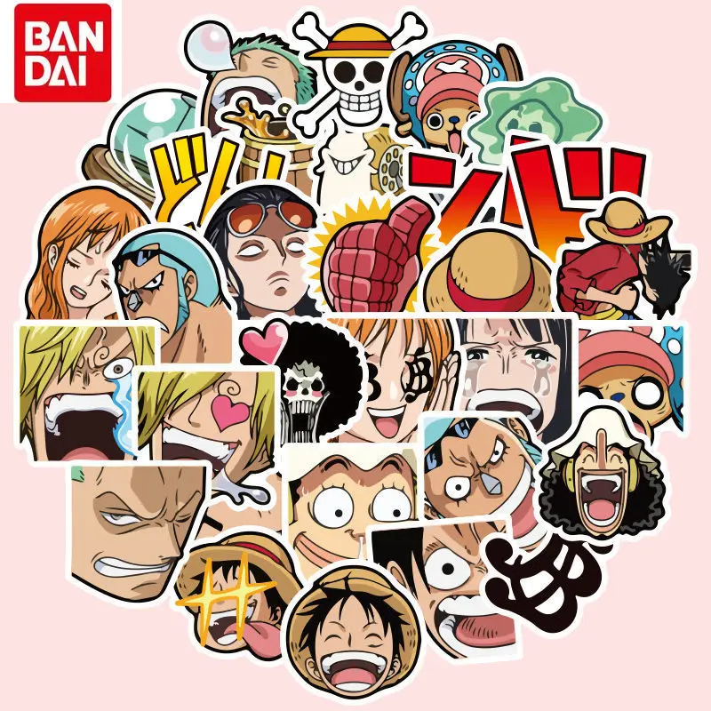 

Bandai One Piece Cartoon Sticker Anime Pirate King Image Graffiti for Phone Case Notebook Waterproof Sticker Toy Set 40pcs