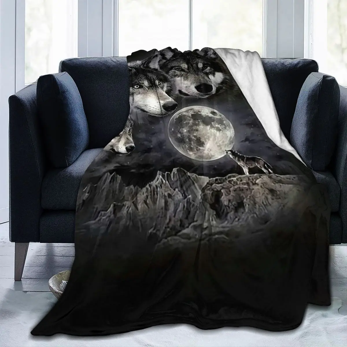 

Wolf Animal Blankets Sofa Cover Flannel Spring Autumn Cartoon Adult Kids Gift Warm Throw Blankets for Bedding Car Rug Piece