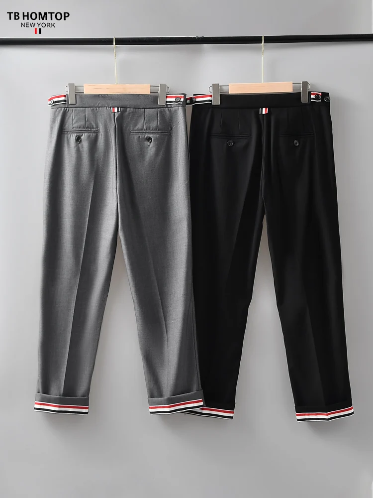 Spring new TB pants, small feet, nine-point pants, slim fit, slim business trend, all-match, free ironing, young men