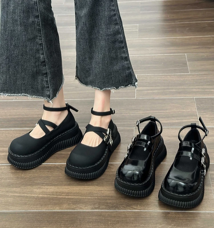 

Shoes Woman Flats Clogs Platform Modis Oxfords Casual Female Sneakers Round Toe British Style Dress On Heels New Creepers Summer