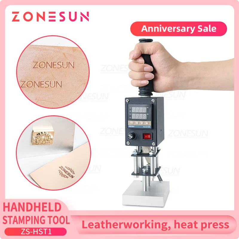 

ZONESUN Handheld Hot Stamping Machine Heat Press Digital Leather Tool Paper Wood Custom Logo Foil Stamp Free Shipping ZS-HST1