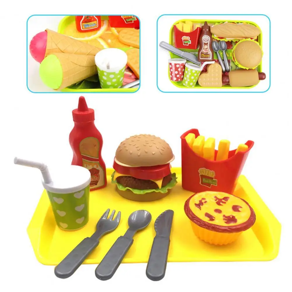 

Набор детских игрушек для кухни, имитация домика для игр, набор для бургеров, картофеля фри, хот-догов, безопасные и нетоксичные веселые игры...