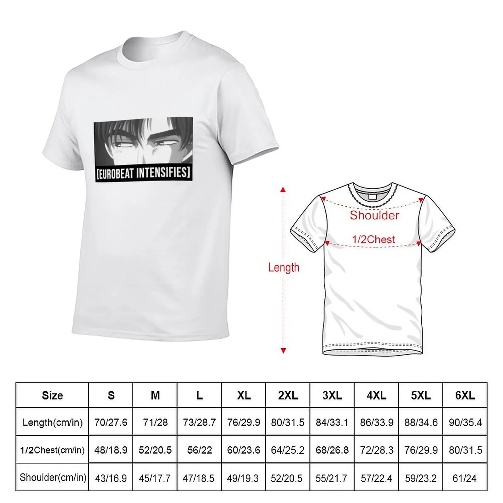 Фото Футболка Eurobeat Intensifies T-Shirt для мужчин, мужские футболки с принтом, мужские футболки с графическим винтажным рисунком №2