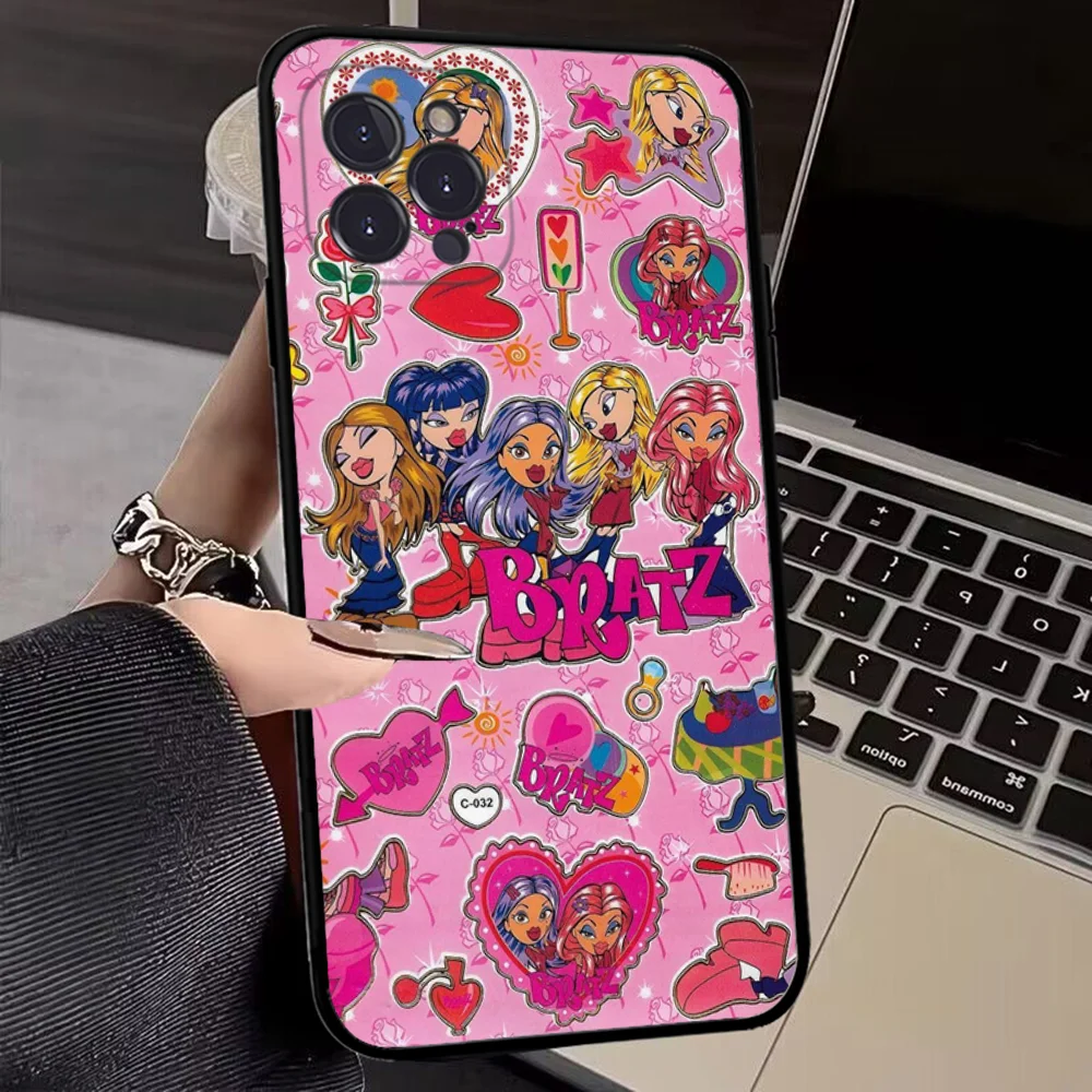 Модный чехол для телефона с куклой B-Bratz iPhone 15 8 7 6 6S Plus X SE 2020 XR XS 14 11 12 13 Mini Pro Max Mobile Case