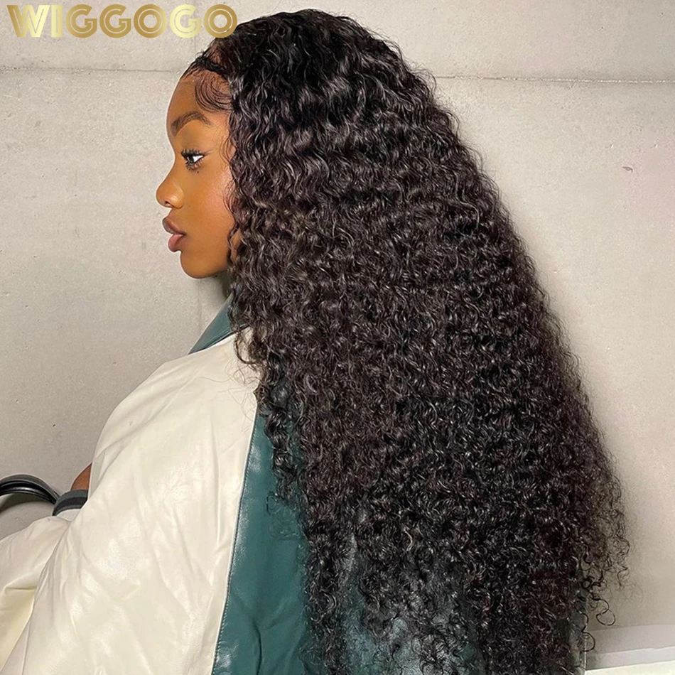 

Парик Wiggogo 30/40 дюймов, 250 плотности, 13X6 Hd, на сетке, передний, al, вьющиеся, на сетке, передние, человеческие волосы, парик с глубокой волной, парик без клея