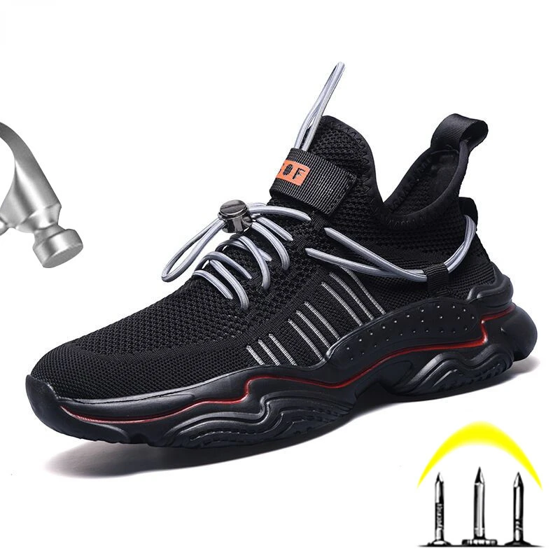

New Breathable Safety Shoes Men Work Boots Steel Toe Work Shoes Puncture-Proof Work Safety Boots Men Boots Mens Sneakers 38-46