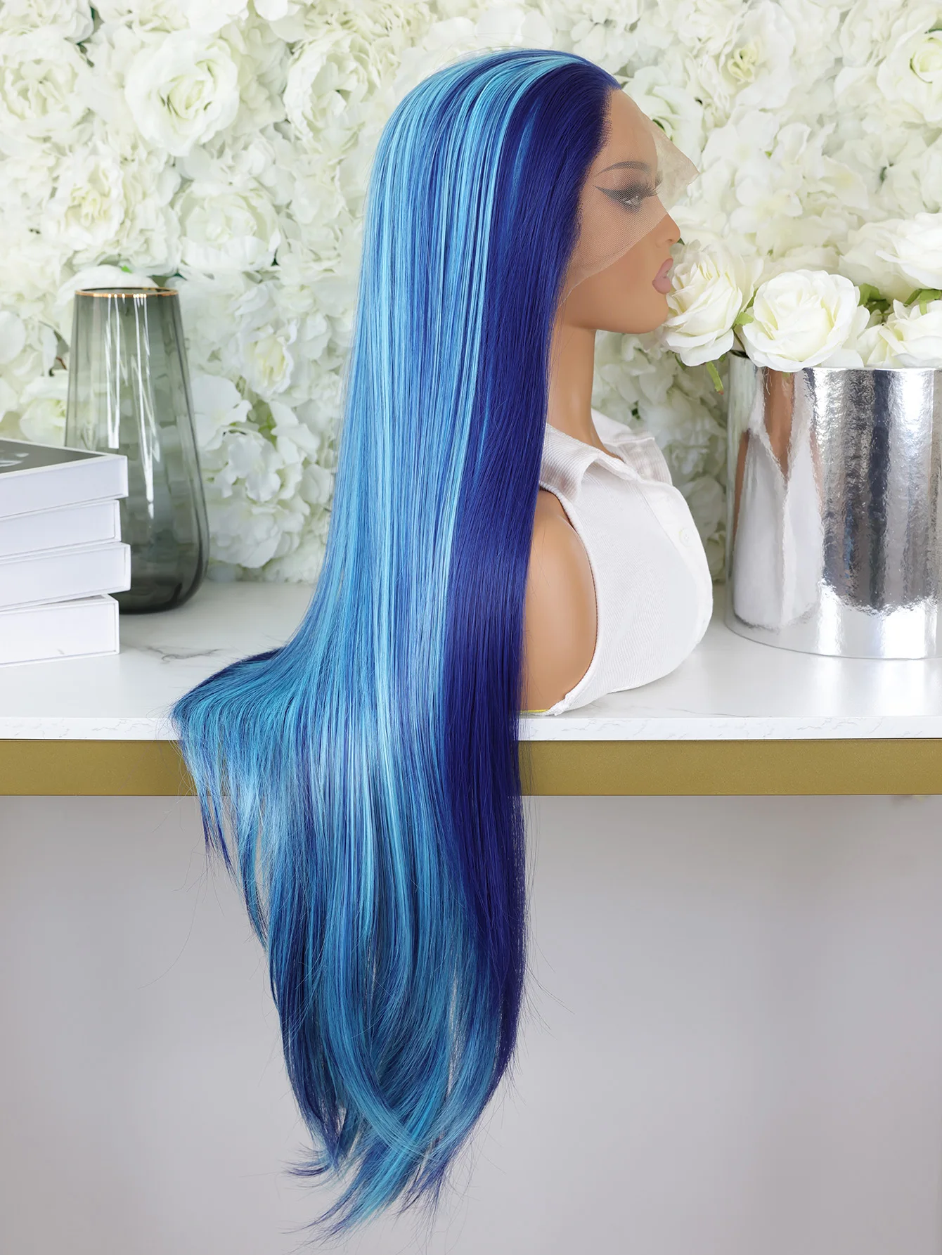 Синтетический парик Vearda 13X4 HDLace Front с эффектом омбре и прямыми палочками для