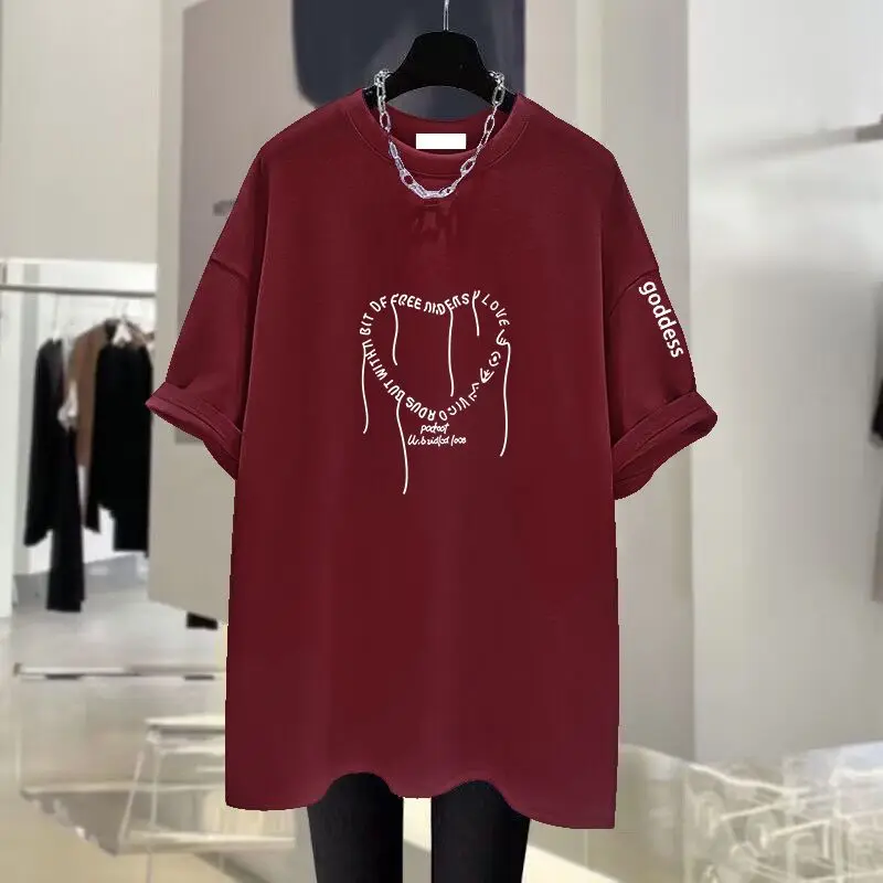 Футболка женская базовая с круглым вырезом и коротким рукавом 45-105 кг