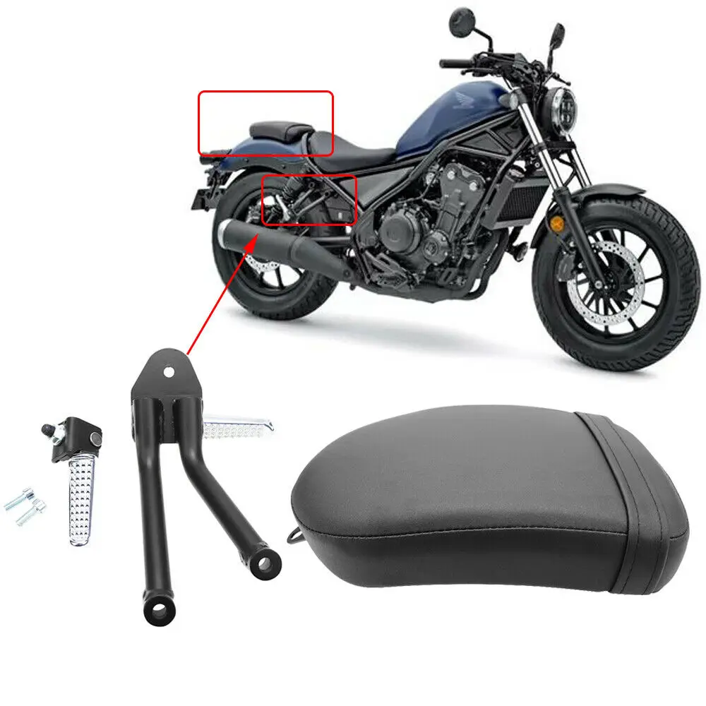 

Motorcycle Accessories Rear Passenger Seat Pad Cushion and Foot Pegs Kit for Honda Rebel CMX 300 CMX 500 2017-2021