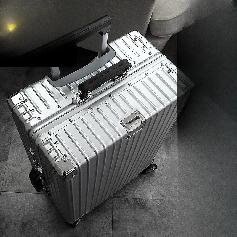 100%Aluminum Magnesium Suitcases  Luggage Female Boarding Trolley Case Password 20-Inch Travel with Wheels Free Shipping