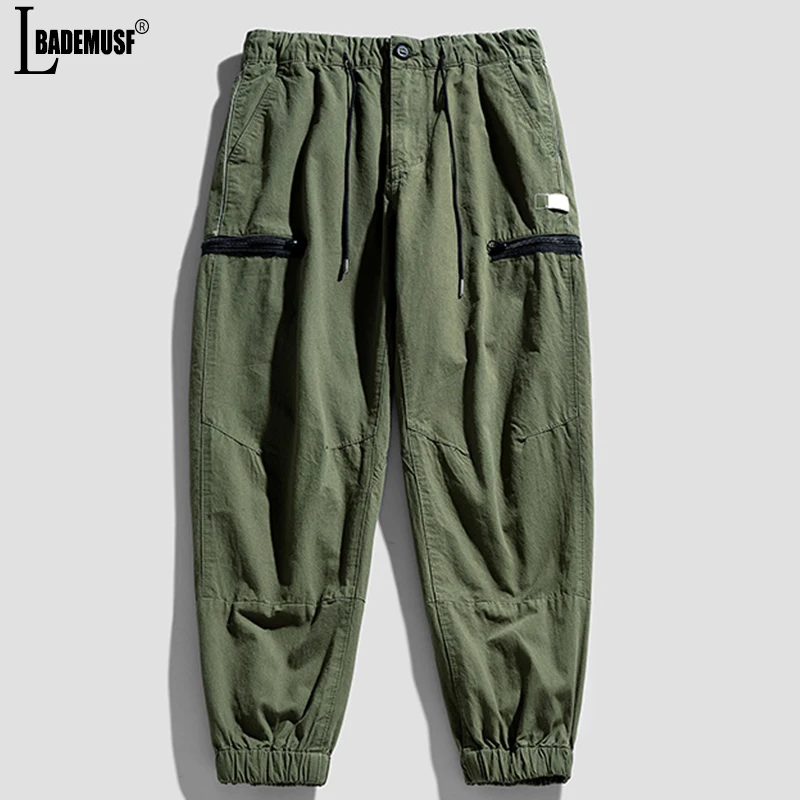 

Men 2022 New Joggers Cargo Pants for Men Casual Hip Hop Pocket Male Trousers Sweatpants Streetwear Ribbons Techwear Pants Men