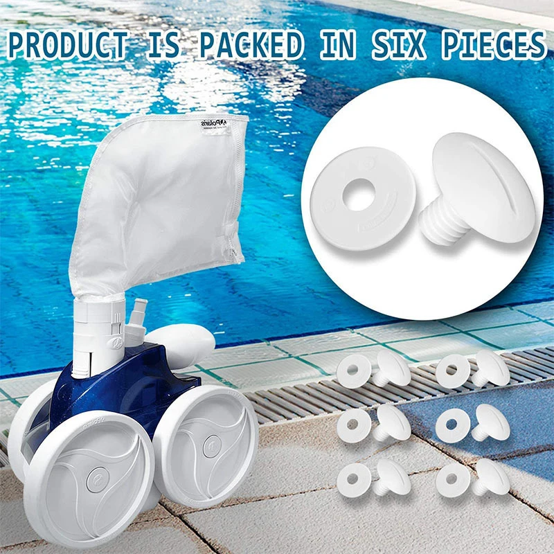 

Новинка, 6 шт., белые пластиковые колесные винты C55 с 6 шайбами, сменные детали для очистителя бассейна Polaris 180/280, очиститель для бассейна