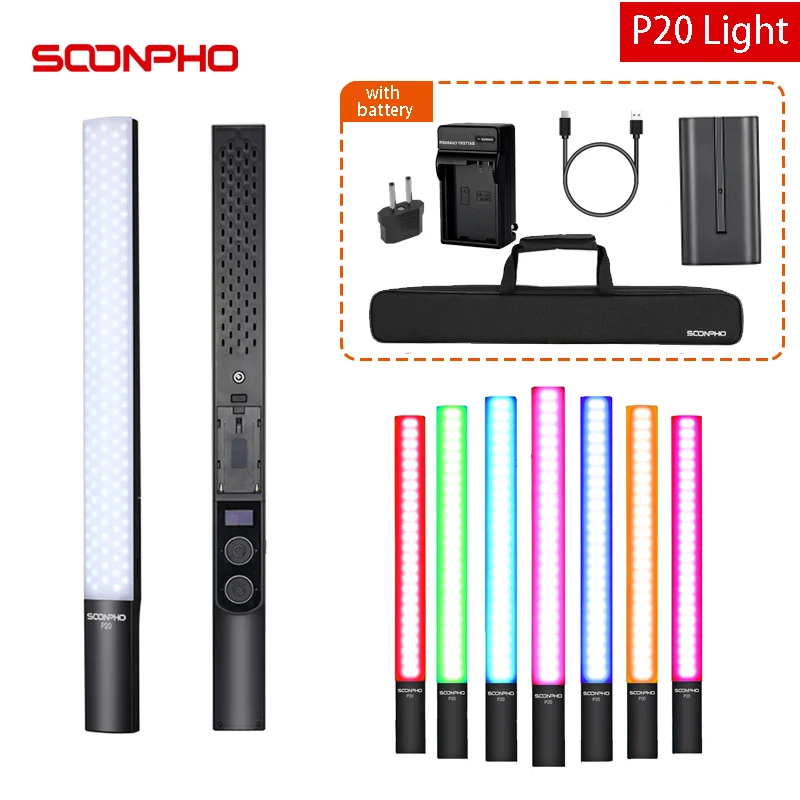 SOONPHOP20 Handheld Led Lights 2500K-8500K RGB CRI95+ Ice Stick Rod-shaped Photographic Lighting Video Led lamp For photo studio