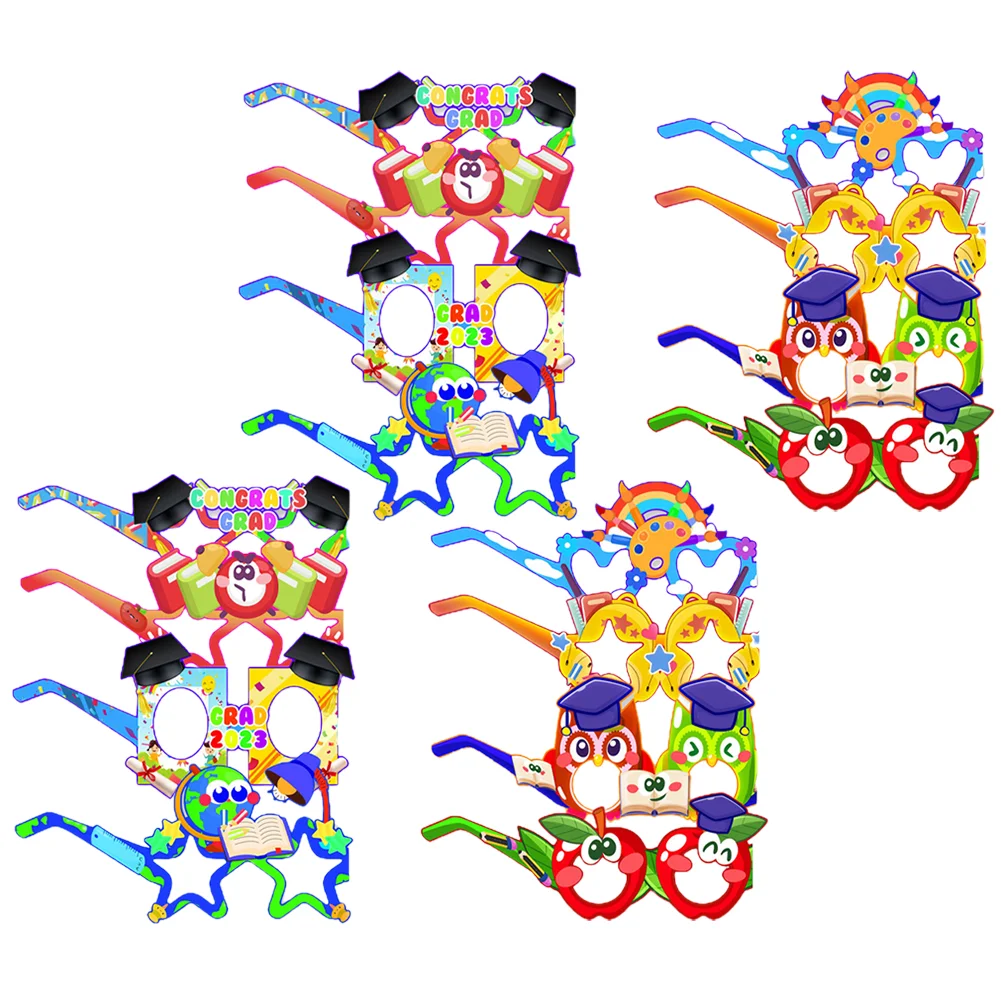 

16 Pcs Accessories Grad Glasses Party Supplies Kids Paper Graduation Photo Booth Props Child Gifts