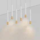 Светодиодная подвеска цилиндрическая Подвесная лампа 7 Вт 10 Вт Внутреннее освещение светильник для кухонного островка бар поверхностное крепление светильник длинное искусственное освещение