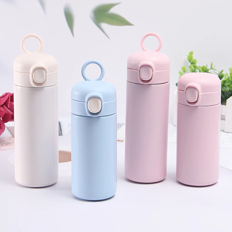

Thermos Cup With Straw Simple And Cute Pea Cup Small Bouncing Ins Wind Vacuum Cup 304 Stainless Steel Portable Cup