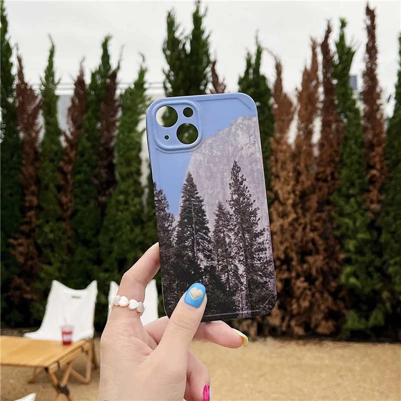 

Snow Mountain Tree Phone Case Cover for IPhone 7 8 Plus 11 12 13 Pro X XR XS Max Shockproof Cases for IPhone 13 Case