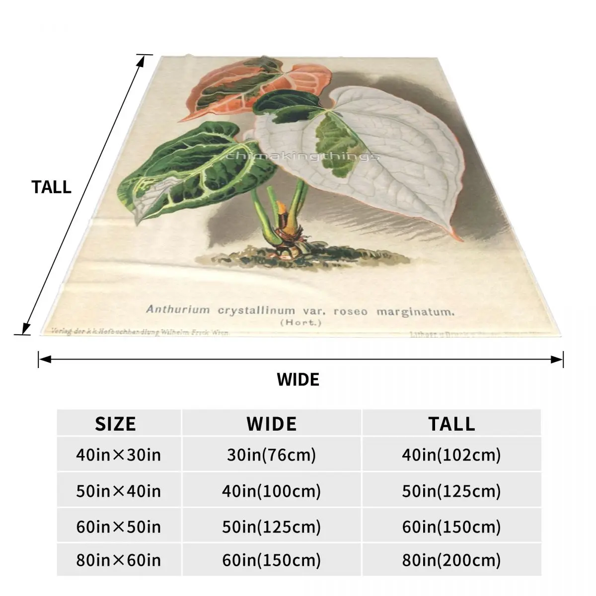 Разнообразное одеяло Anthurium Crystallinum - Wiener Illustrierte Garten-smartung покрывало на кровать