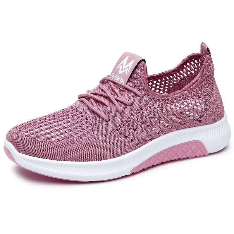 2023 new summer mesh women's sports shoes flats sneaker shoes fashion hollow out breathable female leisure walk soft and Comfort