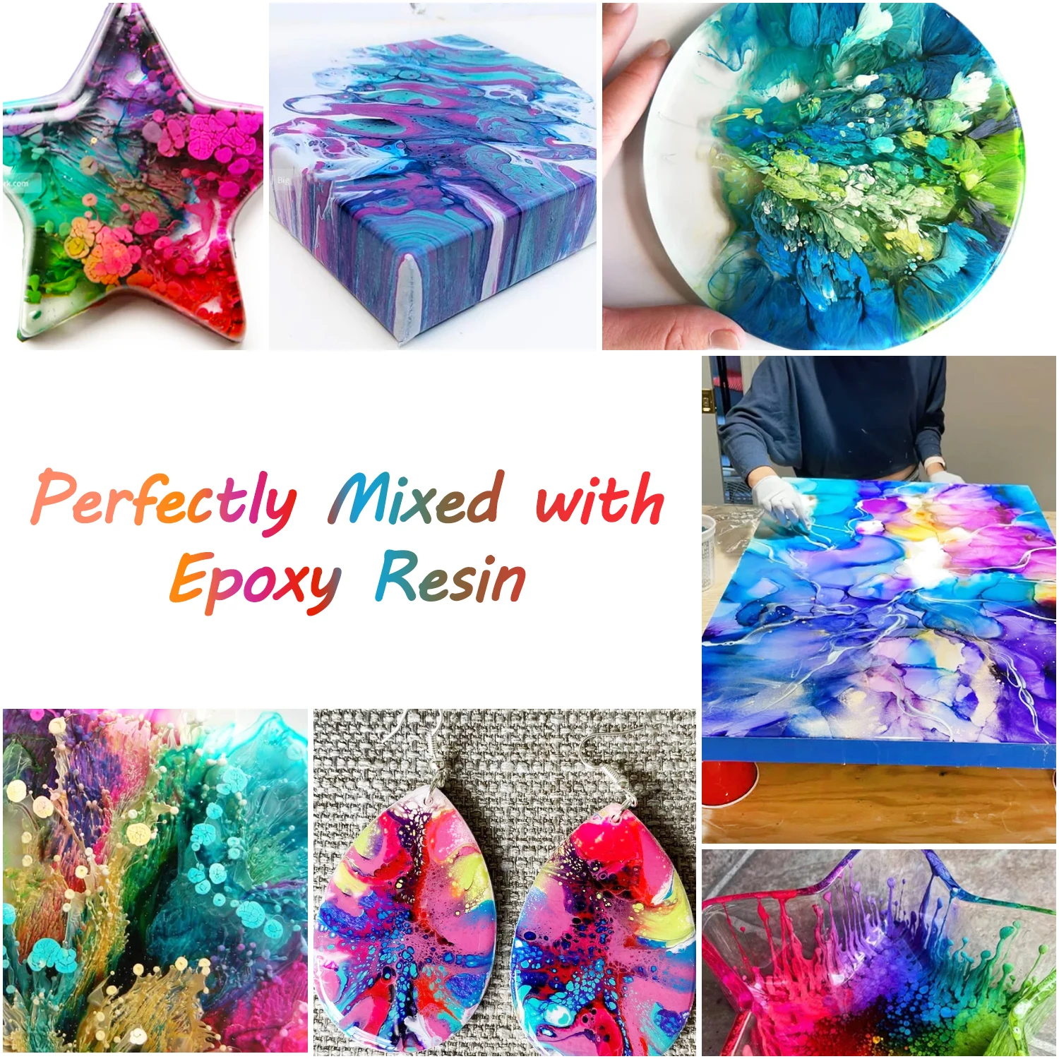 24Bottle/Set 10ml Resin Pigment Kit Candle Soap Art Ink Alcohol Colorant Dye Diffusion For UV Epoxy DIY Jewelry Making |