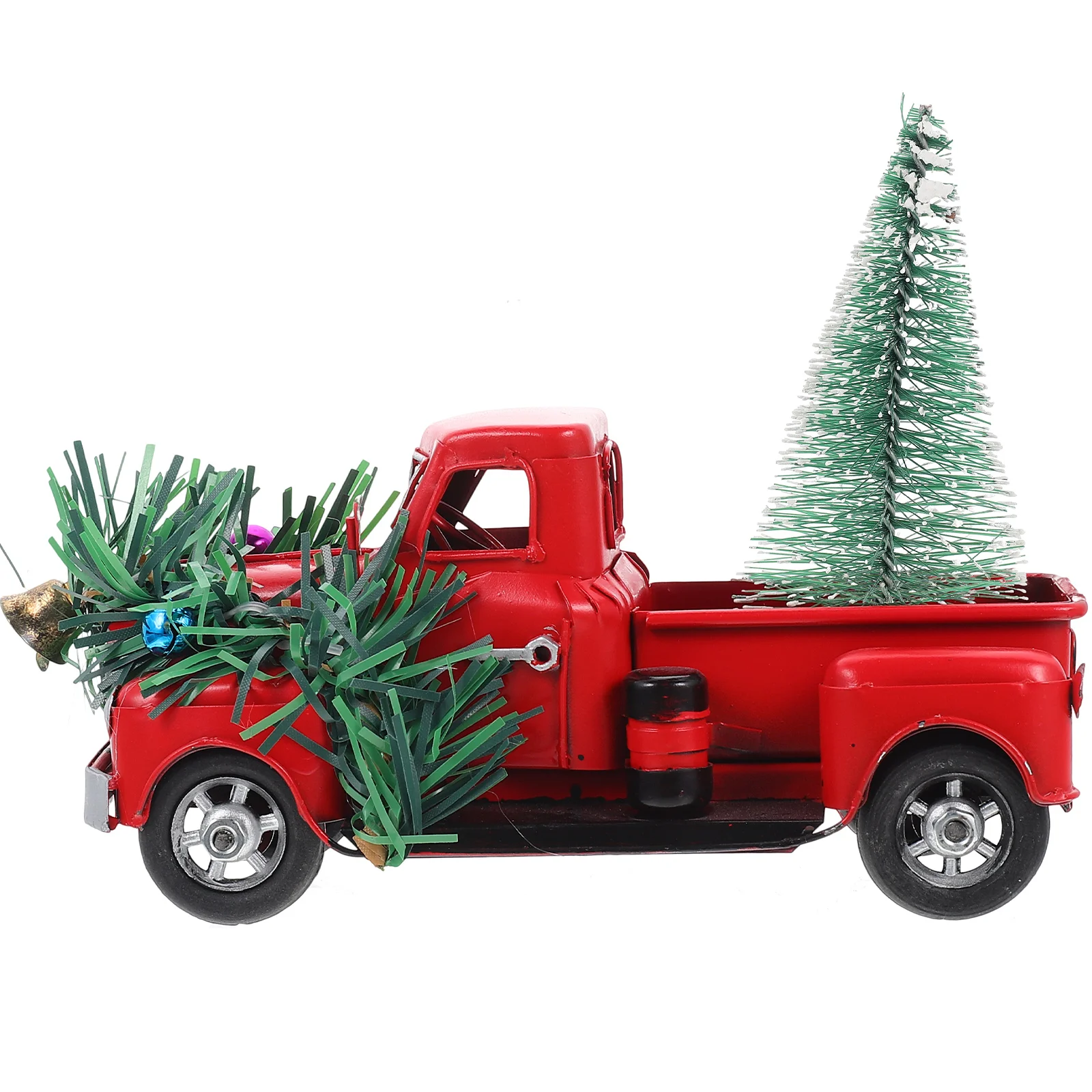 

Christmas Red Metal Truck Toys Vintage Pickup Truck Rustic Car With Tree New Year Christmas Decoration Adornos De Navidad