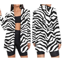 womens suit zebra stripes blazers clothing woman suits hip hop oversize wholesale lady dropshipping 3d print jacket streetwear