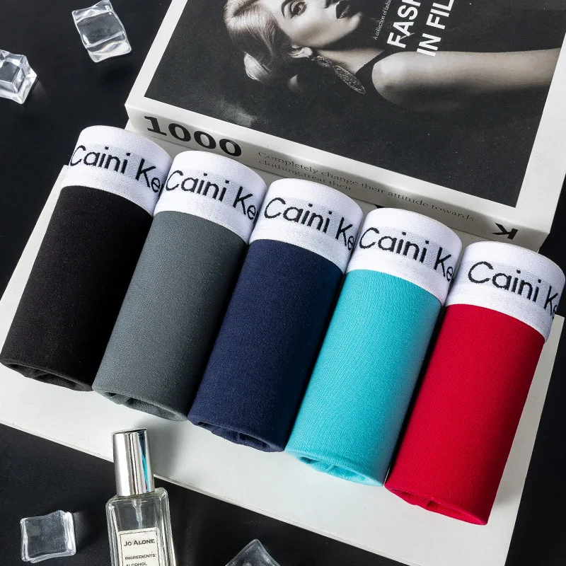 5 шт./мужские шорты мужское нижнее белье сексуальные боксеры однотонное дышащее