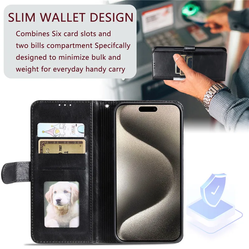 Классический чехол из искусственной кожи для Motorola Moto G34 G24 G04 G84 G54 Power G14 G73 G53 G13 G23