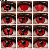 AMAR1 Pair Halloween Cosplay Colored Contact Lenses For Eyes Anime Lenses Color Contact Lenses For Eye Color Lens Crazy Red Lens