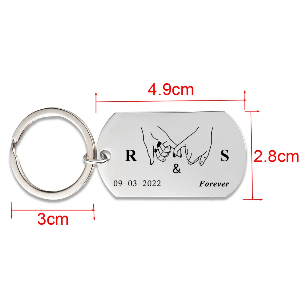 Изготовленный на заказ брелок с датой годовщину для пары женский подарок нее